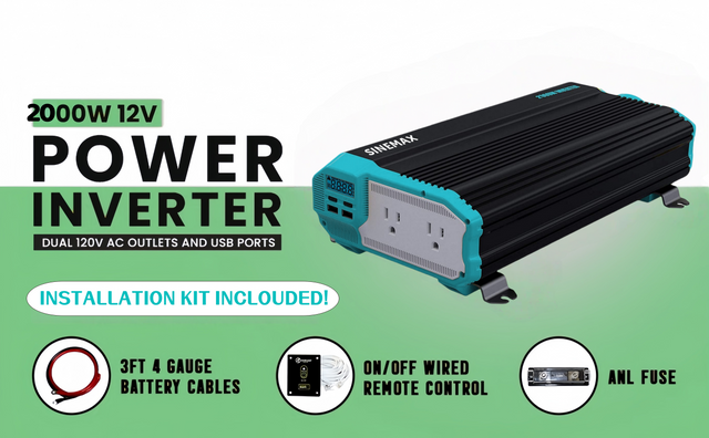 RV/Araba i&ccedil;in 2000W 12v 110v DC'den AC'ye Modifiye Sin&uuml;s G&uuml;&ccedil; İnvert&ouml;r&uuml;